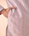 Manyavar Men Ethereal Lilac Art Silk Kurta Pajama