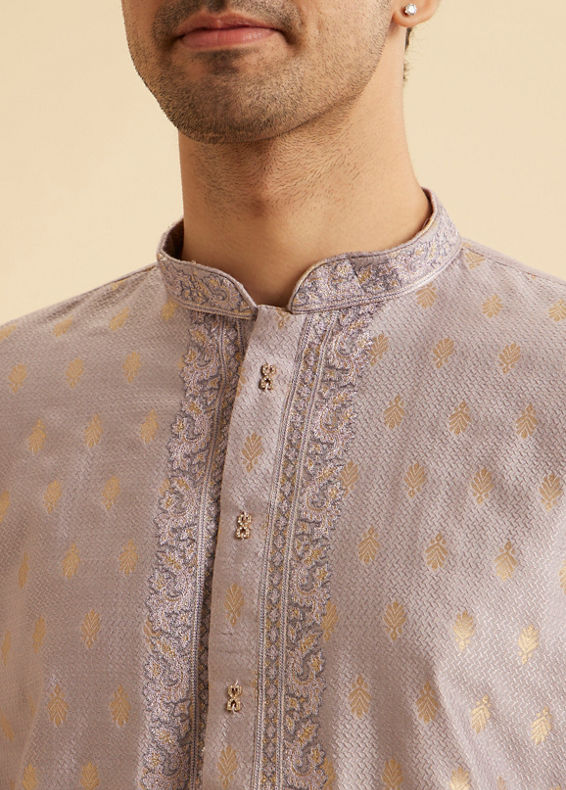 Manyavar Men Lilac Elegance Kurta Pajama