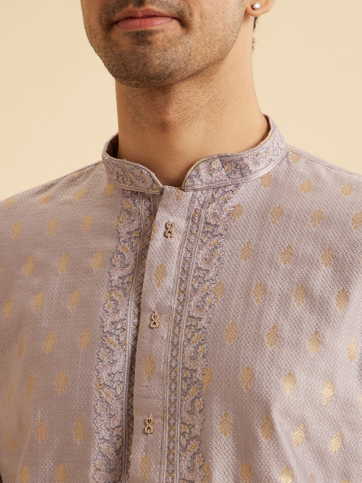 Manyavar Men Lilac Elegance Kurta Pajama
