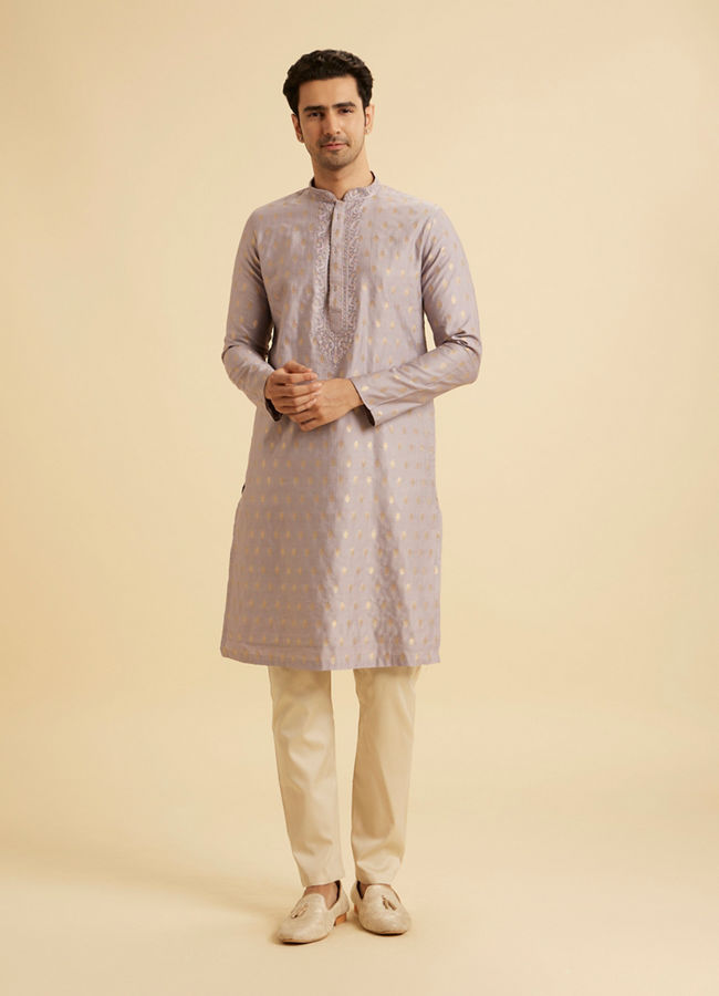 Manyavar Men Lilac Elegance Kurta Pajama