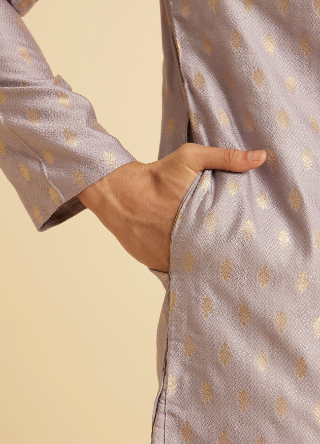 Manyavar Men Lilac Elegance Kurta Pajama