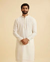 Cream Georgette Chikankari Kurta Pajama
