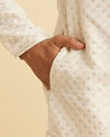 Manyavar Men Cream Georgette Chikankari Kurta Pajama