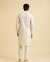 Manyavar Men Cream Georgette Chikankari Kurta Pajama