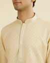 Manyavar Men Regal Beige Ensemble Kurta Pajama