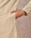 Manyavar Men Regal Pista Green Georgette Kurta Pajama