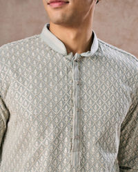 Manyavar Men Glistening Aqua Green Kurta Pajama