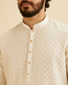 Manyavar Men Cream White Chikankari Work Kurta Set image number 1