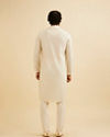 Manyavar Men Cream White Chikankari Work Kurta Set
