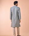 Manyavar Men Dark Grey Chanderi Kurta Pajama