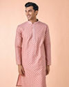 Manyavar Men Graceful Dusty Pink Kurta Pajama