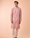 Manyavar Men Graceful Dusty Pink Kurta Pajama