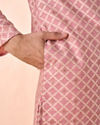 Manyavar Men Graceful Dusty Pink Kurta Pajama