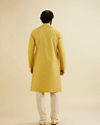 Manyavar Men Mustard Yellow Trellis Patterned Kurta Set