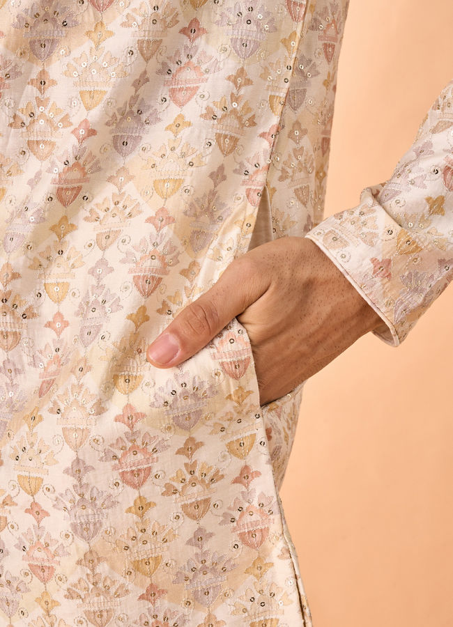 Manyavar Men Pastel Green Pista Elegance Kurta Pajama