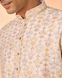 Manyavar Men Pastel Green Pista Elegance Kurta Pajama