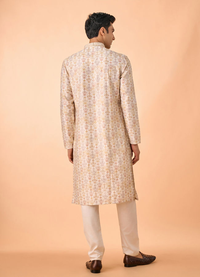 Manyavar Men Pastel Green Pista Elegance Kurta Pajama