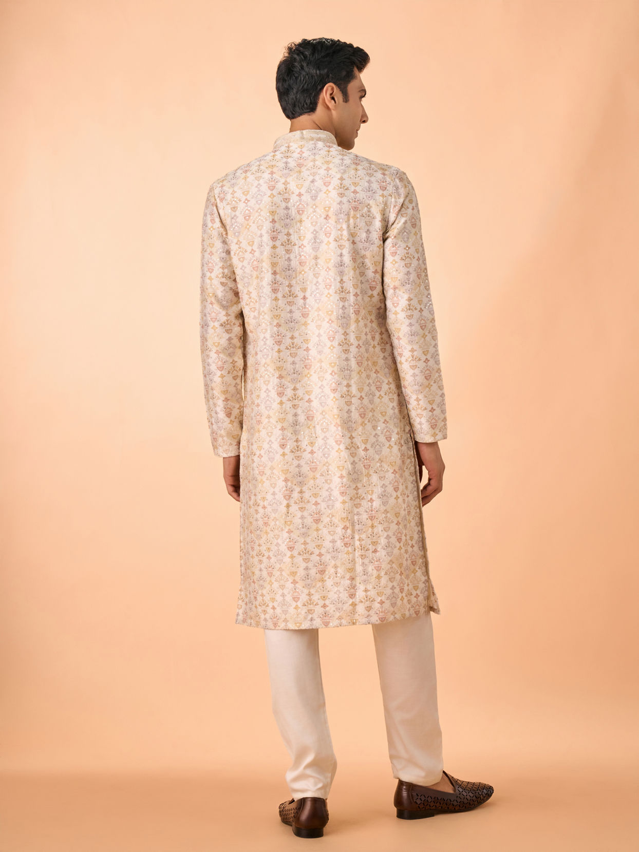 Manyavar Men Pastel Green Pista Elegance Kurta Pajama