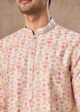 Manyavar Men Peachy Elegance Kurta Pajama