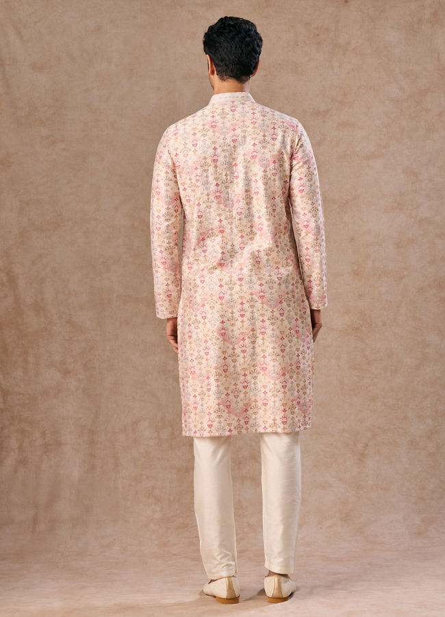 Manyavar Men Peachy Elegance Kurta Pajama