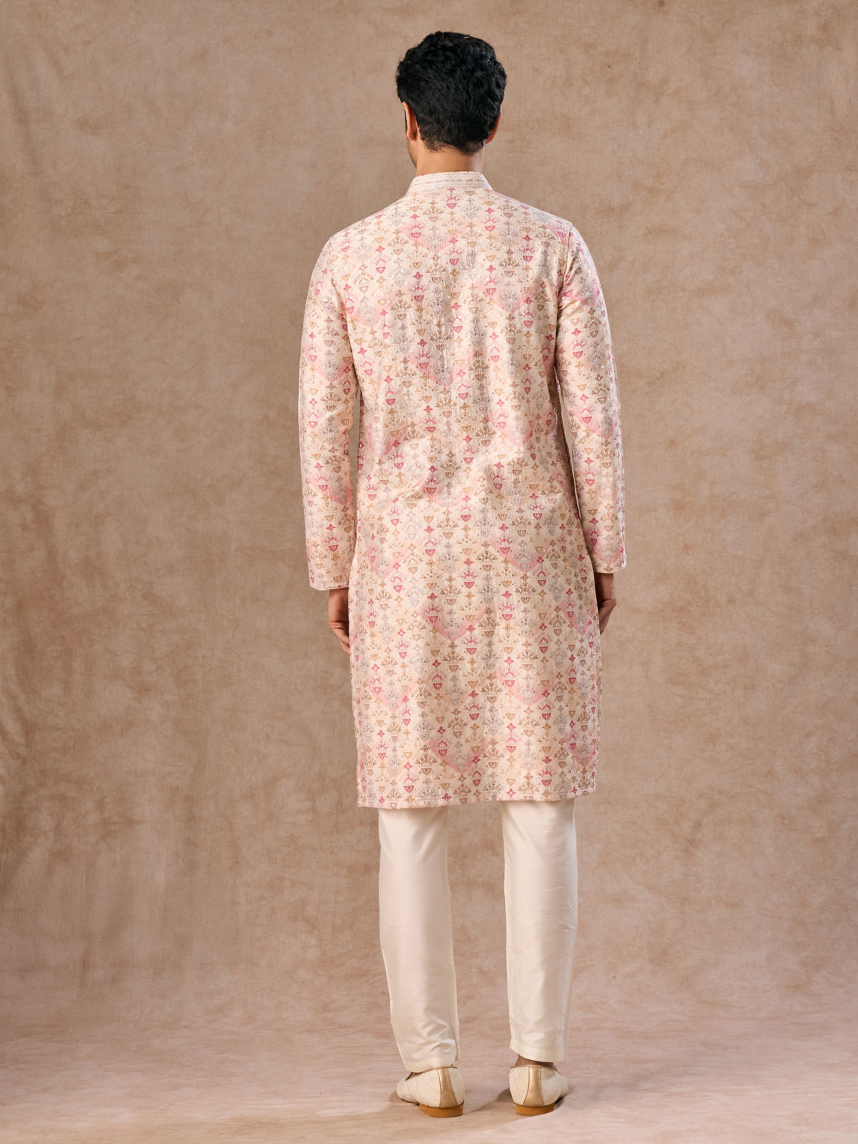 Manyavar Men Peachy Elegance Kurta Pajama