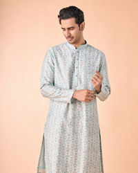 Manyavar Men Regal Aqua Green Kurta Pajama