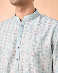 Manyavar Men Regal Aqua Green Kurta Pajama