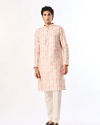 Manyavar Men Peach Blended Viscose Kurta Pant