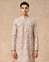 Manyavar Men Peach Blended Viscose Kurta Pant