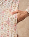 Manyavar Men Peach Blended Viscose Kurta Pant