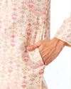 Manyavar Men Peach Blended Viscose Kurta Pant