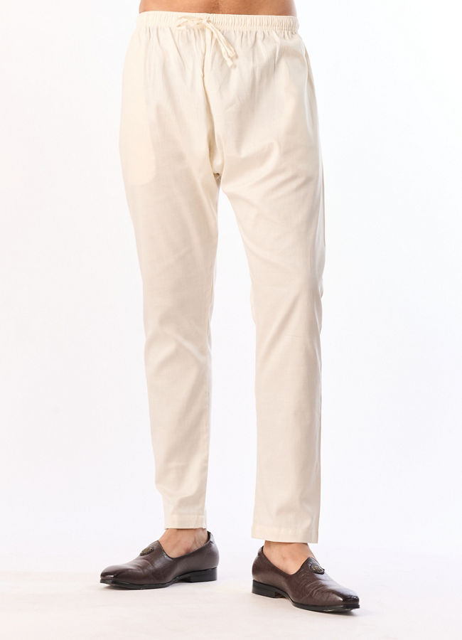 Manyavar Men Peach Blended Viscose Kurta Pant
