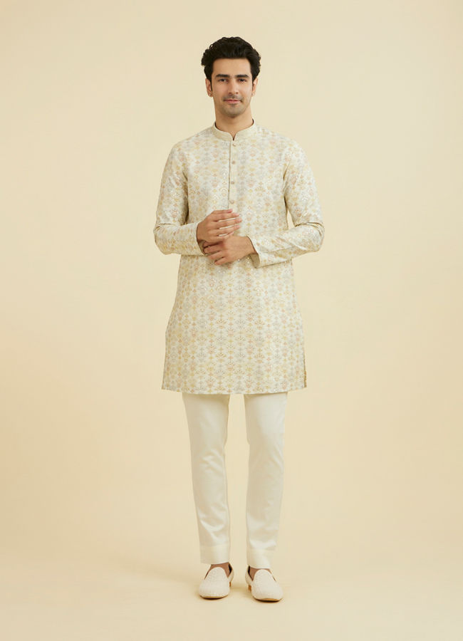 Manyavar Men Cream Kurta Pajama