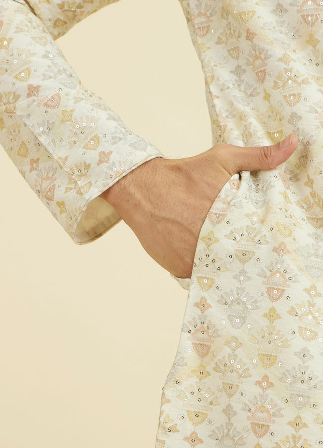 Manyavar Men Cream Kurta Pajama