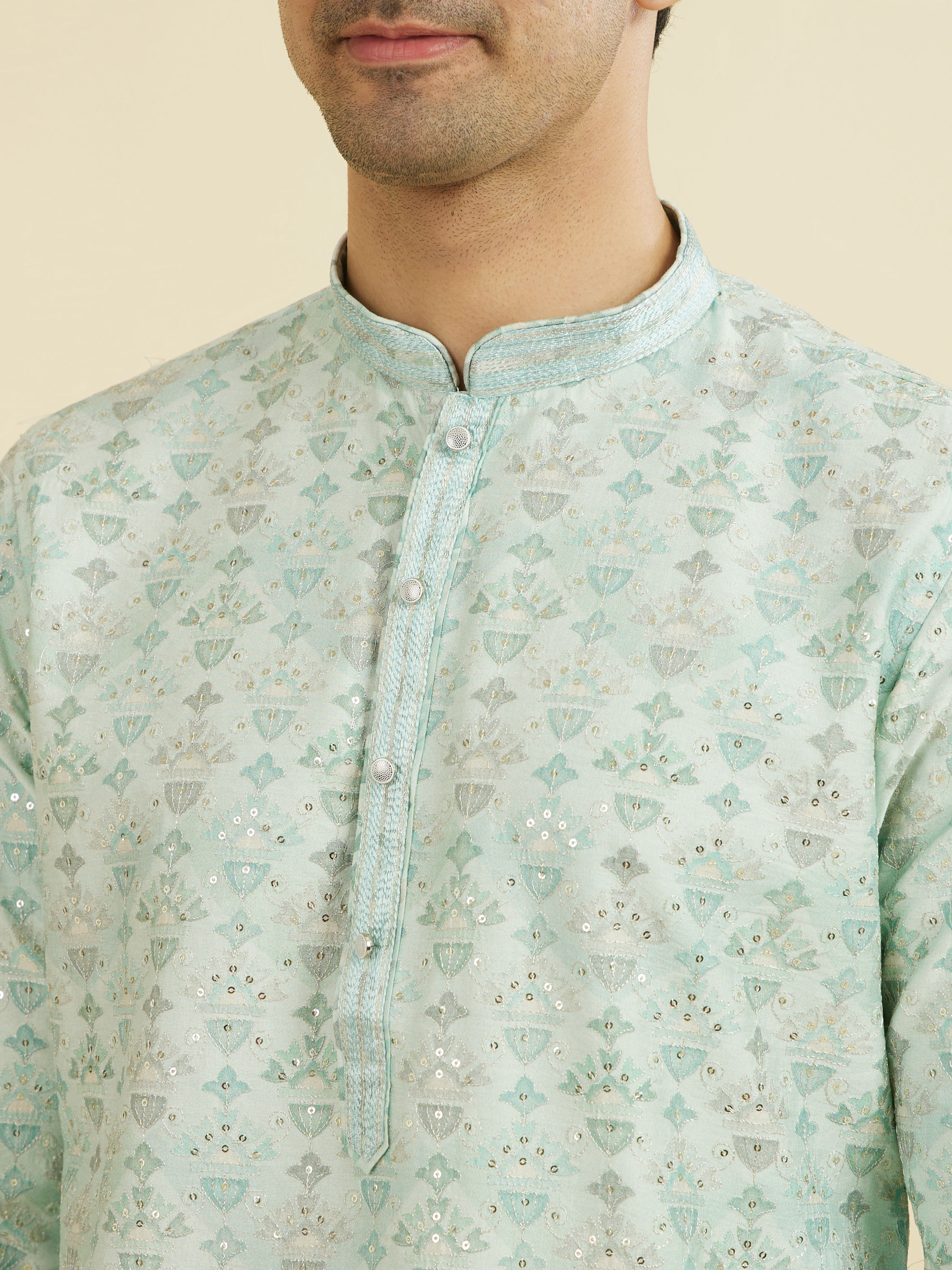 Manyavar Men Aqua Elegance Kurta Pajama