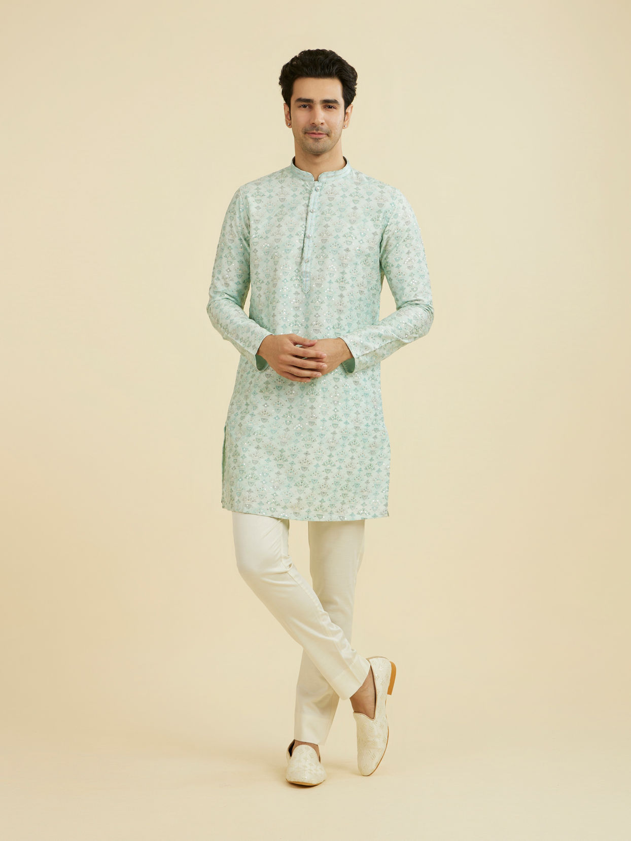 Manyavar Men Aqua Elegance Kurta Pajama