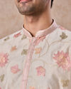 Manyavar Men Cream Elegance Chanderi Kurta Churidar