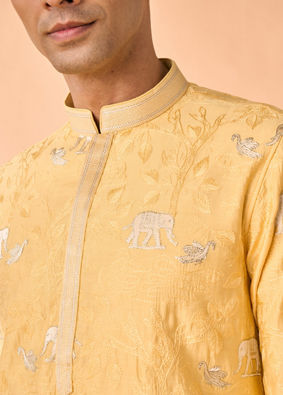 Manyavar Men Saffron Splendor Kurta Pajama