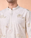 Manyavar Men Creamy Elegance Kurta Pajama