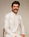 Manyavar Men Creamy Elegance Kurta Pajama