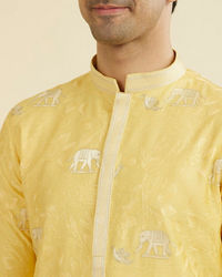 Manyavar Men Vibrant Yellow Kurta Pant