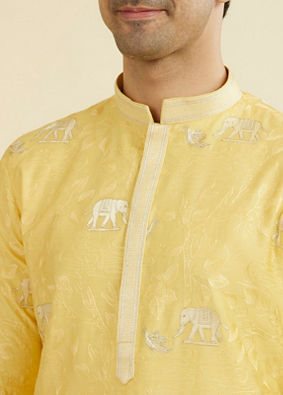 Manyavar Men Vibrant Yellow Kurta Pant