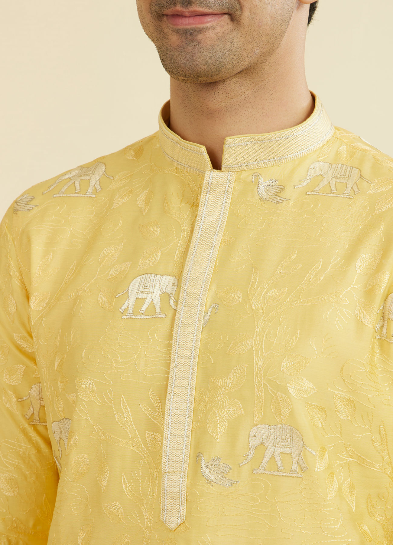 Manyavar Men Vibrant Yellow Kurta Pant