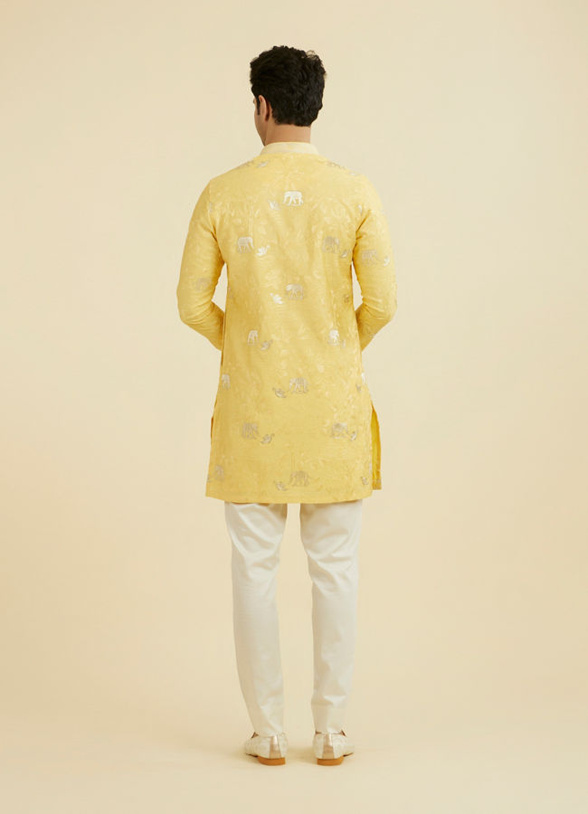 Manyavar Men Vibrant Yellow Kurta Pant