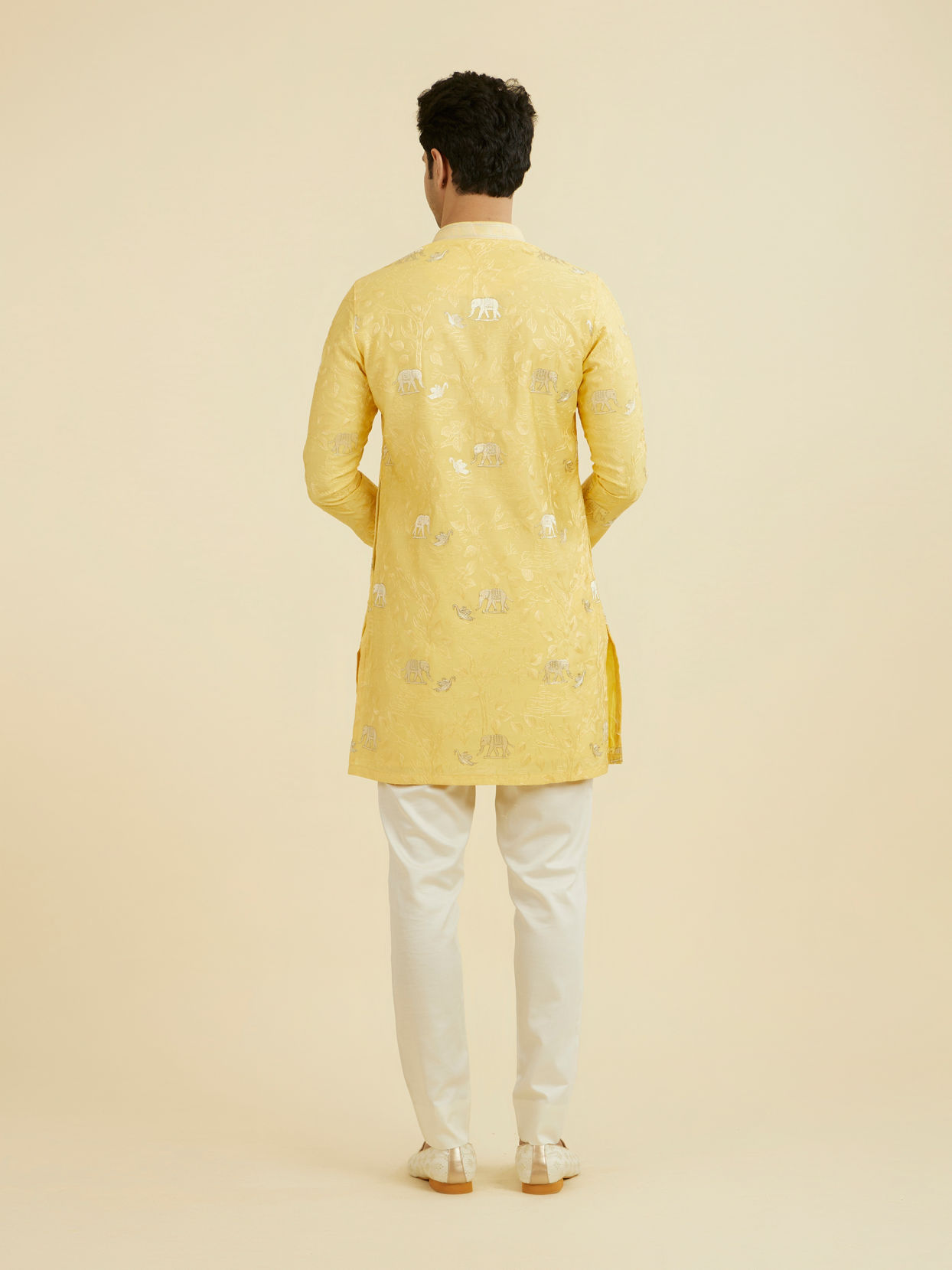 Manyavar Men Vibrant Yellow Kurta Pant