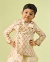 Manyavar Boys Kids Beige Kurta Pajama Set