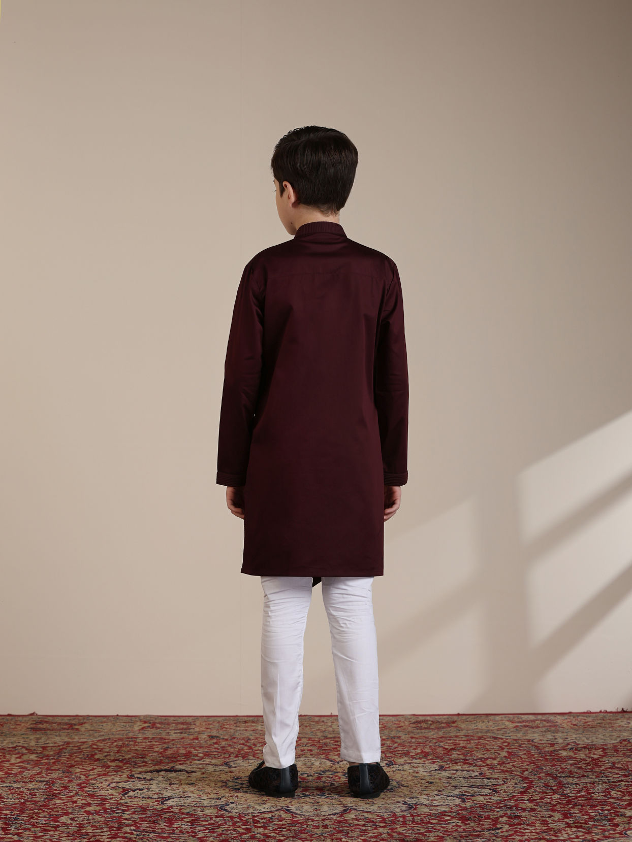 Manyavar Boys Boys Wine Kurta Set