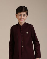 Manyavar Boys Boys Wine Kurta Set