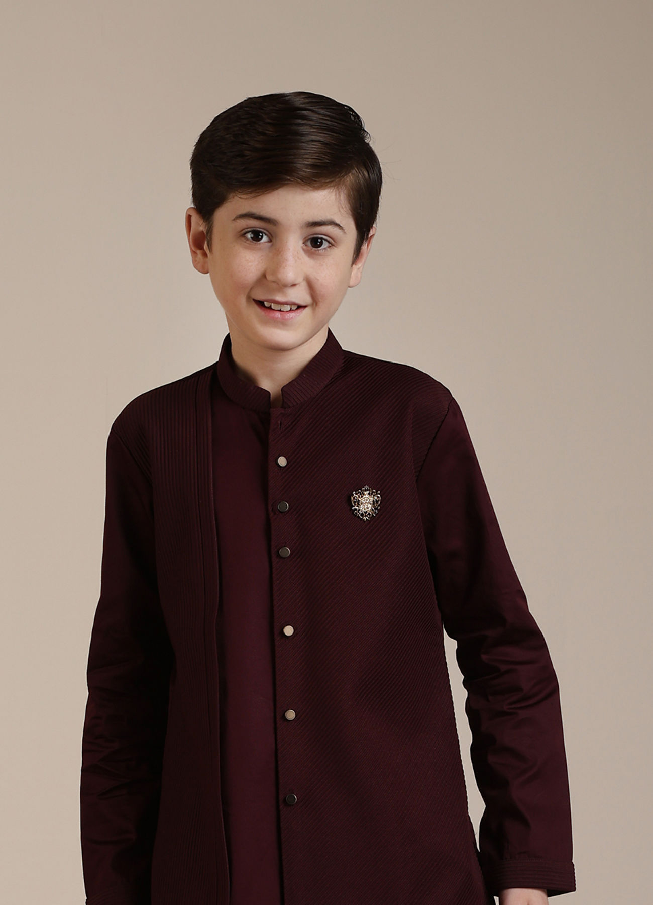 Manyavar Boys Boys Wine Kurta Set