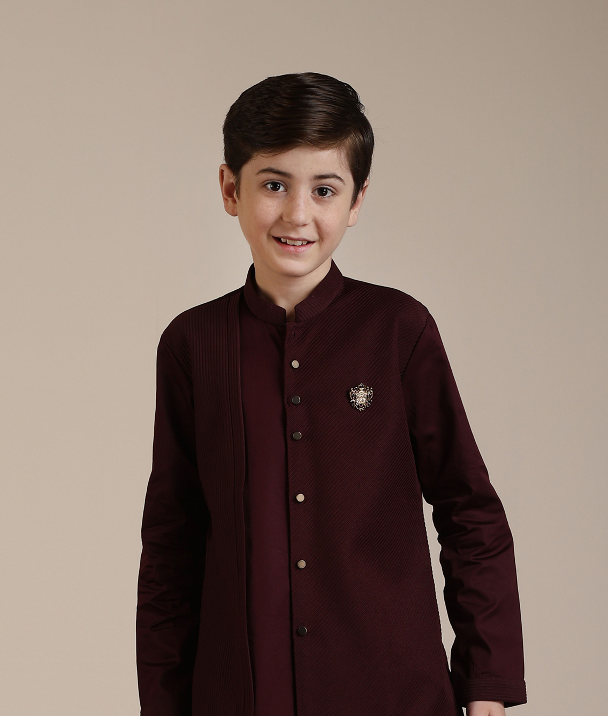 Manyavar Boys Boys Wine Kurta Set